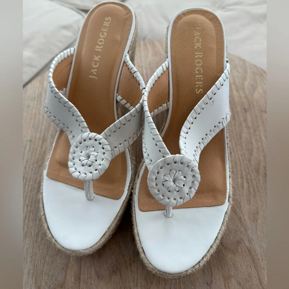 Jack Rogers White Espadrille Wedges - Picture 2 of 8